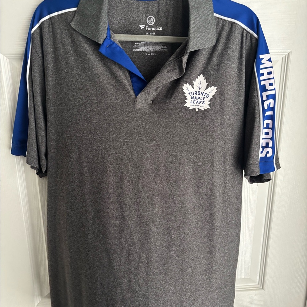 Fanatics Gray and Blue Toronto Maple Leafs Polo